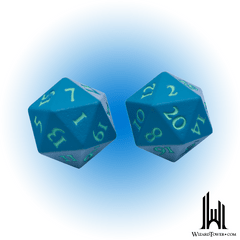 Heavy Metal D20 - 2 Dice Set Vivid Teal